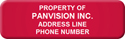 Asset Label, Property of Company Name with Phone Number