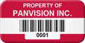 Asset Label, Property of Company Name with Barcode