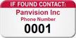 If Found Contact Customizable Asset Tag with Numbering