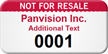 Custom Not For Resale Asset Tag with Numbering