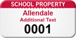 Custom School Property Asset Tag with Numbering