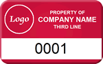 Asset Tag Sequential Numbering, text and logo