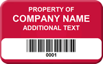 Sequentially Numbered Economy Asset Label, text