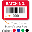 BATCH NO., with barcode numbering