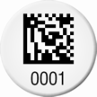 Round Customizable 2D Barcode Number Asset Tags