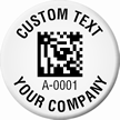 Customizable 2D Barcode Circle Asset Tags