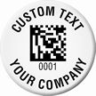 Custom Circular 2D Barcode Company Asset Tags