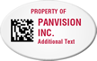 Custom Oval 2D Barcode Asset Tag