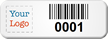Customizable Small Barcode Number Asset Tags with Logo