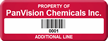 Custom Property Of Company Name Tag with Barcode