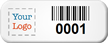 Custom Small Barcode Number Asset Tags with Logo