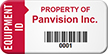 Custom Equipment ID, Property Of, Barcode Asset Tag