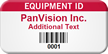 Custom Equipment Id Add Own Text Tag, Barcode