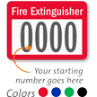 FIRE EXTINGUISHER Label, numbering, pack of 1000