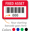 FoilGuard Fixed Asset Metal Barcode Pre Numbered Labels