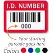 ID Number Barcode Labels (Pack of 100)