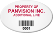 Custom Oval Asset Tag with Barcode