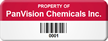 Personalized Property Of Company Name Tag with Barcode