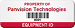 Custom Barcode Numbering Asset Tag, Add Company Name