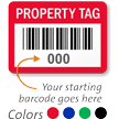Property Tag Barcode Numbered Labels (Pack of 100)
