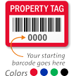 Property Tag Barcode Number Labels (Pack of 1000)