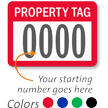 Property Tag Prenumbered Labels (Pack of 1000)