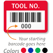 TOOL NO., with barcode numbering