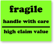 Fragile Handle Care High Value Label