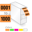 0001 1000 Color Coded Consecutively Numbered Labels In Dispenser
