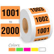 1001 2000 Color Coded Sequentially Pre Numbered Labels Roll