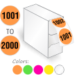 1001 2000 Color Coded Consecutively Numbered Labels In Dispenser