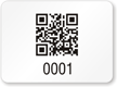 QR Code on Custom Label Template, 0.75" x 1" Rectangle