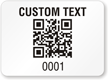Custom Text and Numbering QR Code Rectangle Label