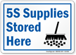 5S Supplies Stored Here Sign