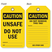 Caution Unsafe Do Not Use Double Sided Tag