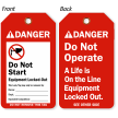 Do Not Start Equipment Tag