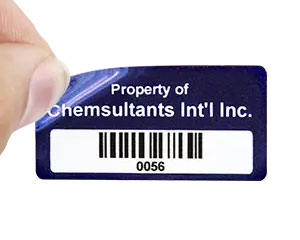 Metallized Plastic Asset Labels