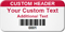 Custom Header - Personalized Barcode Asset Label