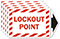 Lockout Point red stripes Vinyl Label (with arrow)