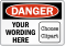 Custom OSHA Danger Label, Add Message, Choose Clipart