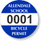 Custom Circular School Bicycle Permit Decals