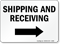 Shipping and Receivin Sign With Right Arrow